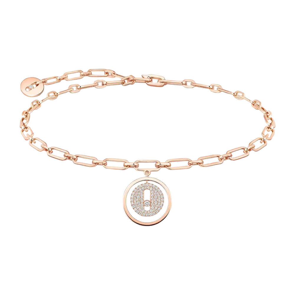 Bracelet de cheville pavé Lucky Move Bracelet Diamant Or Rose