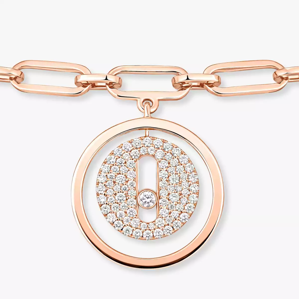 Bracelet de cheville pavé Lucky Move Bracelet Diamant Or Rose