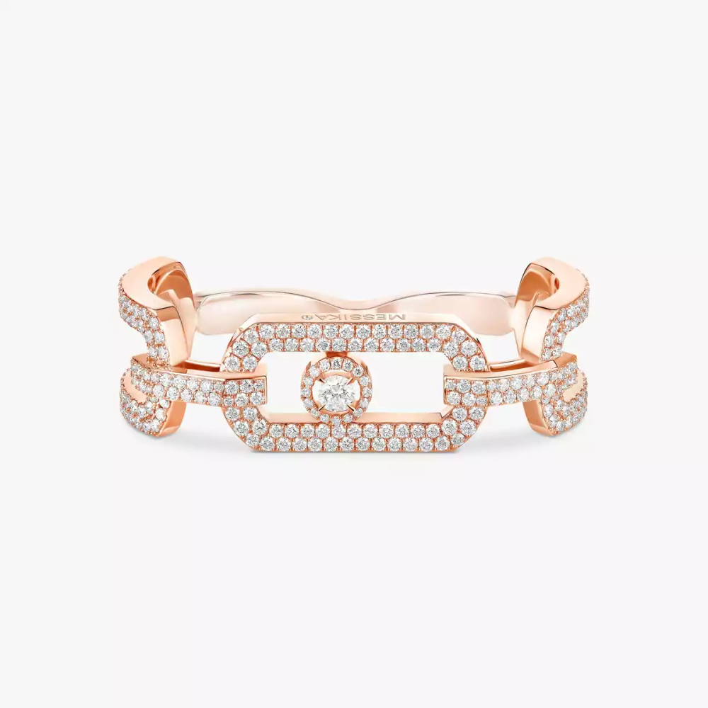 So Move 2 doigts Pavée Bague Diamant Or Rose