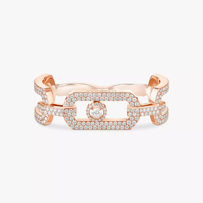 So Move 2 doigts Pavée Bague Diamant Or Rose