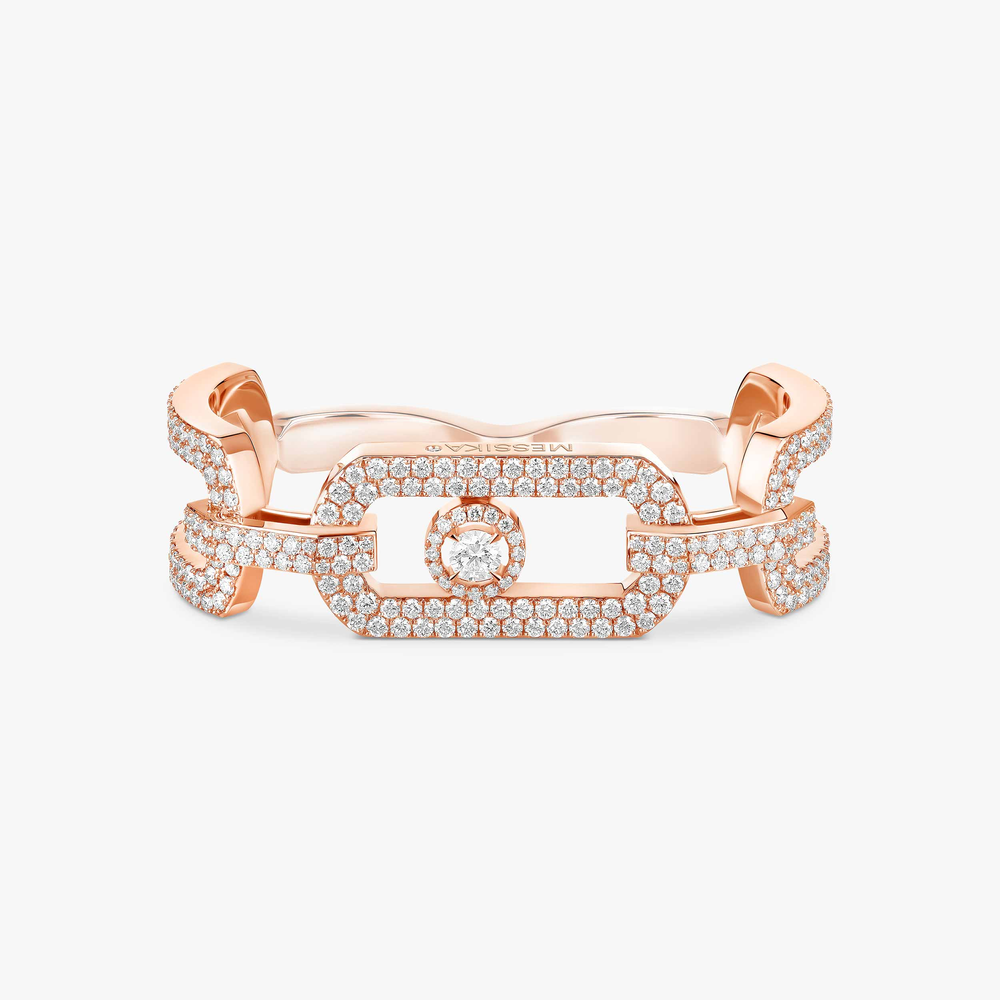 So Move 2 doigts Pavée Bague Diamant Or Rose