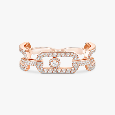 So Move 2 doigts Pavée Bague Diamant Or Rose