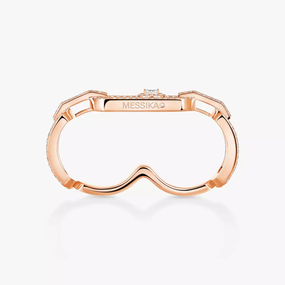 So Move 2 doigts Pavée Bague Diamant Or Rose