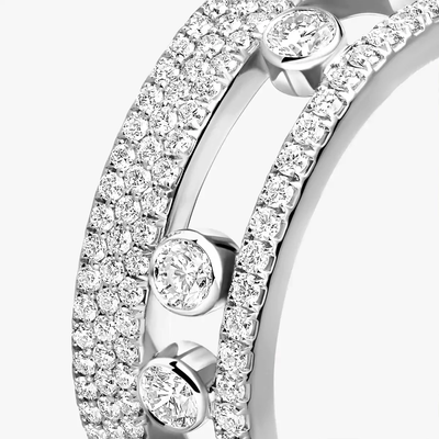 Move Romane Pavée Bague Diamant Or Blanc