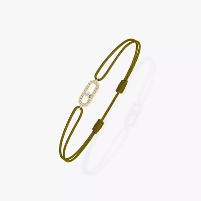 Cordon Move Uno Kaki Bracelet Diamant Or Jaune