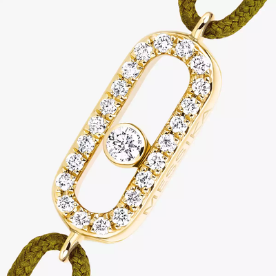 Cordon Move Uno Kaki Bracelet Diamant Or Jaune