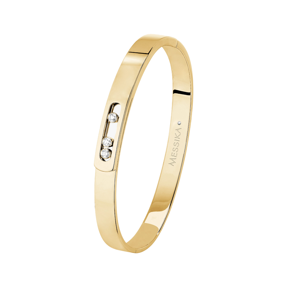 Move Noa MM Bangle Large Size Yellow Gold Diamond Bracelet