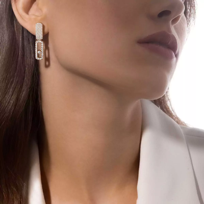Imperial Move GM Boucles d'oreilles Diamant Or Jaune