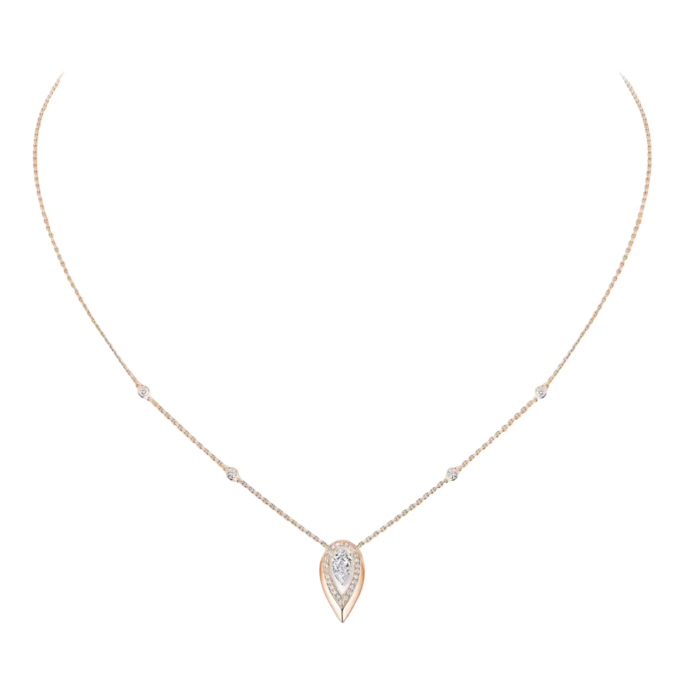 Fiery 0,40ct Collier Diamant Or Rose