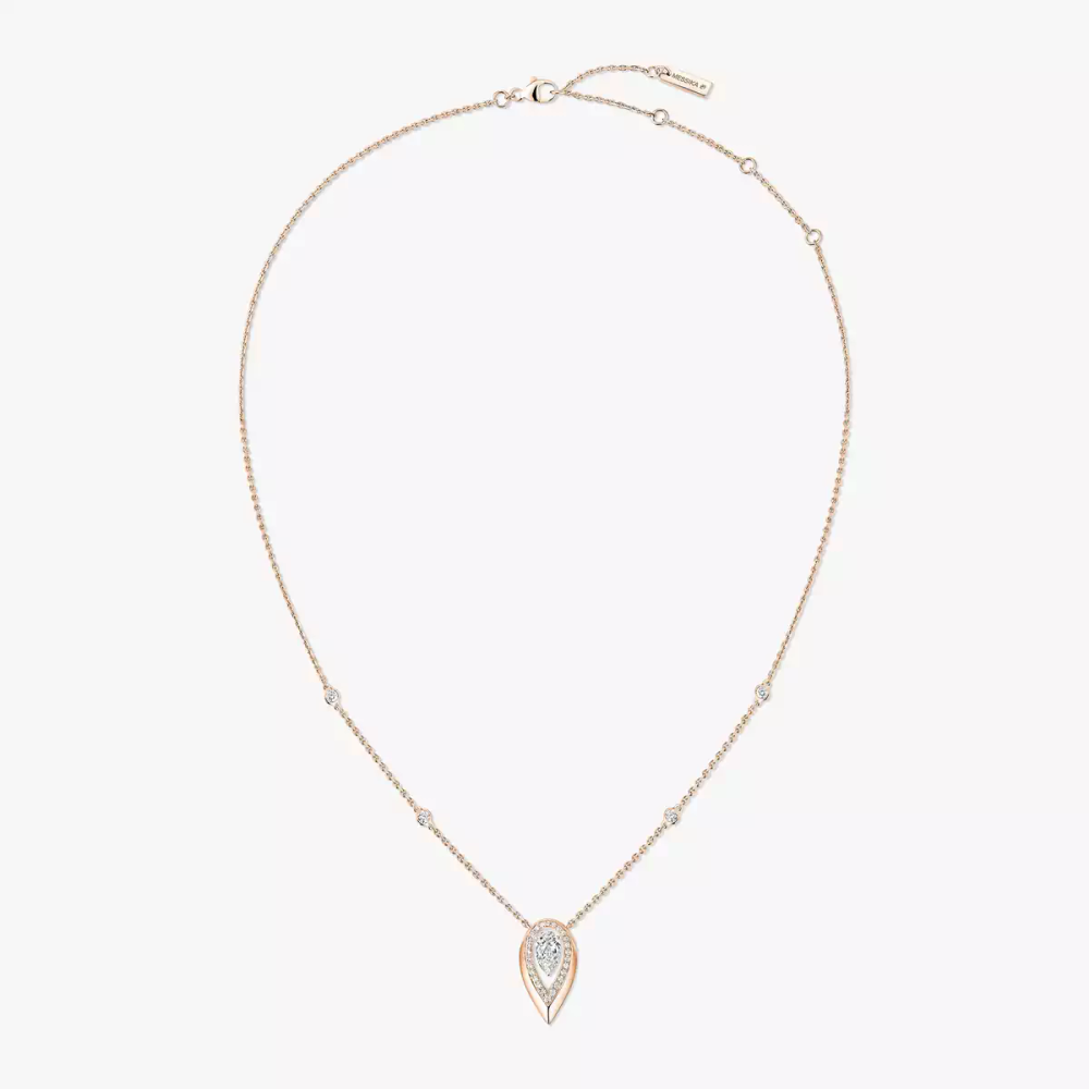 Fiery 0,40ct Collier Diamant Or Rose