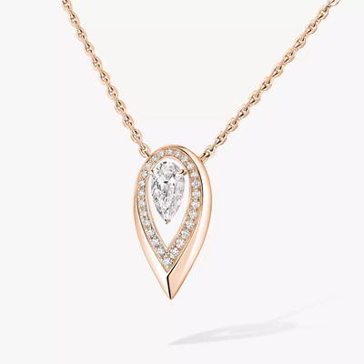 Fiery 0,40ct Collier Diamant Or Rose