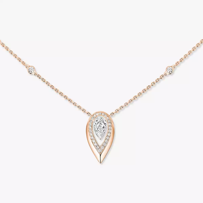 Fiery 0,40ct Collier Diamant Or Rose
