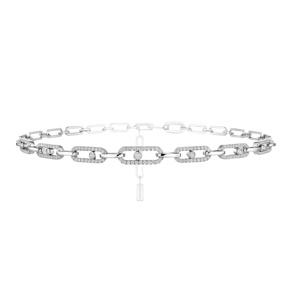 Choker Move Link Multi Collier Diamant Or Blanc