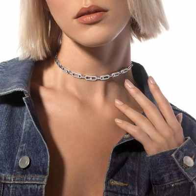 Choker Move Link Multi Collier Diamant Or Blanc
