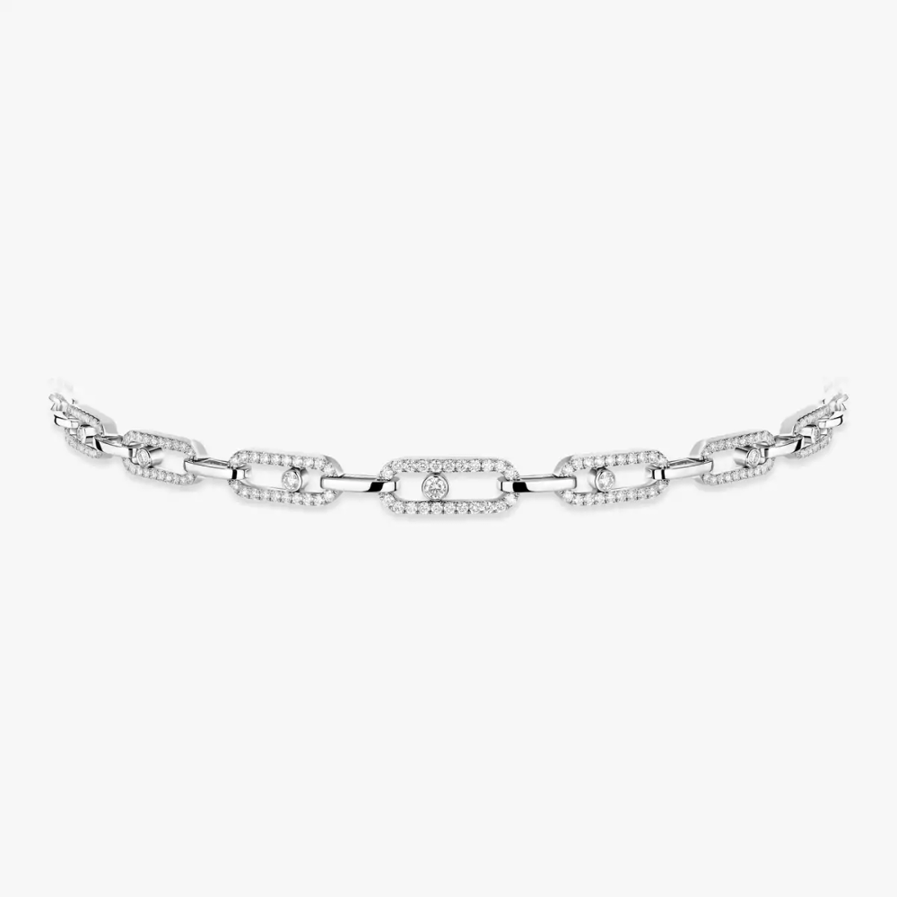 Choker Move Link Multi Collier Diamant Or Blanc