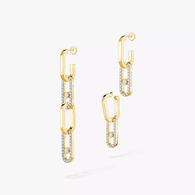 Boucles d'oreilles transformables Move Link Boucles d'oreilles Diamant Or Jaune