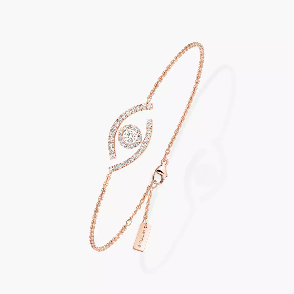 Bracelet pavé Lucky Eye Bracelet Diamant Or Rose