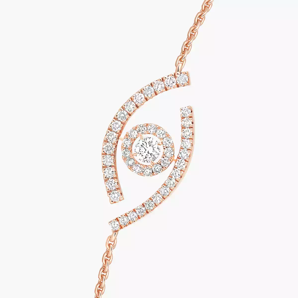 Bracelet pavé Lucky Eye Bracelet Diamant Or Rose