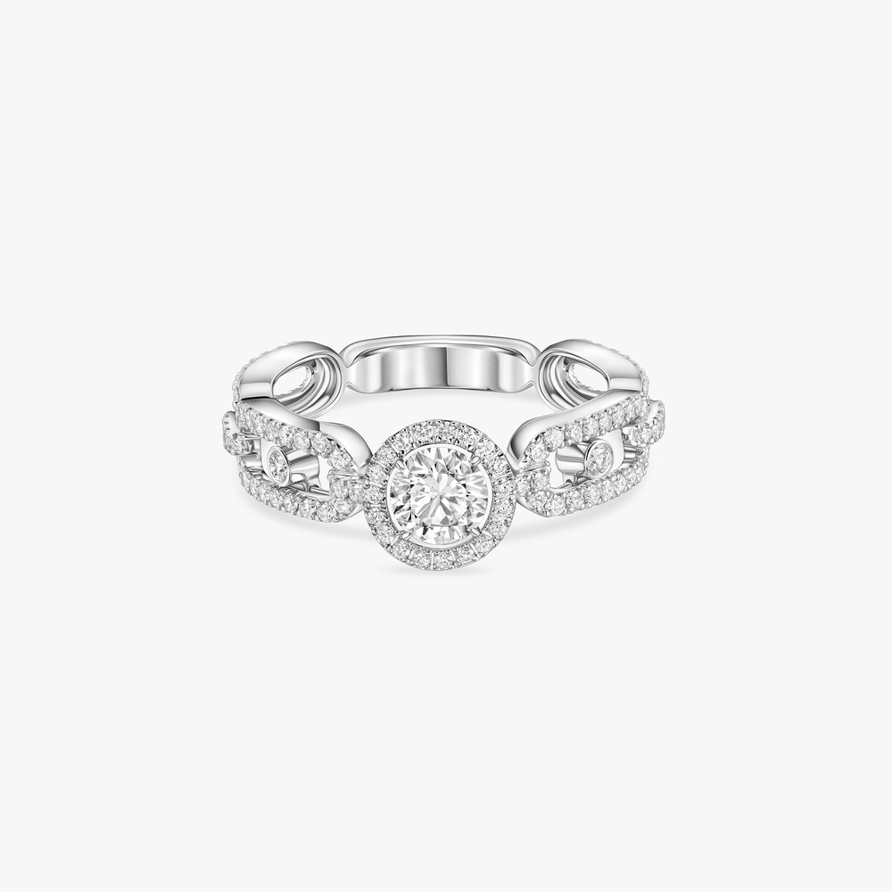 Bague Diamant Or Blanc Solitaire Move Link 0,30ct