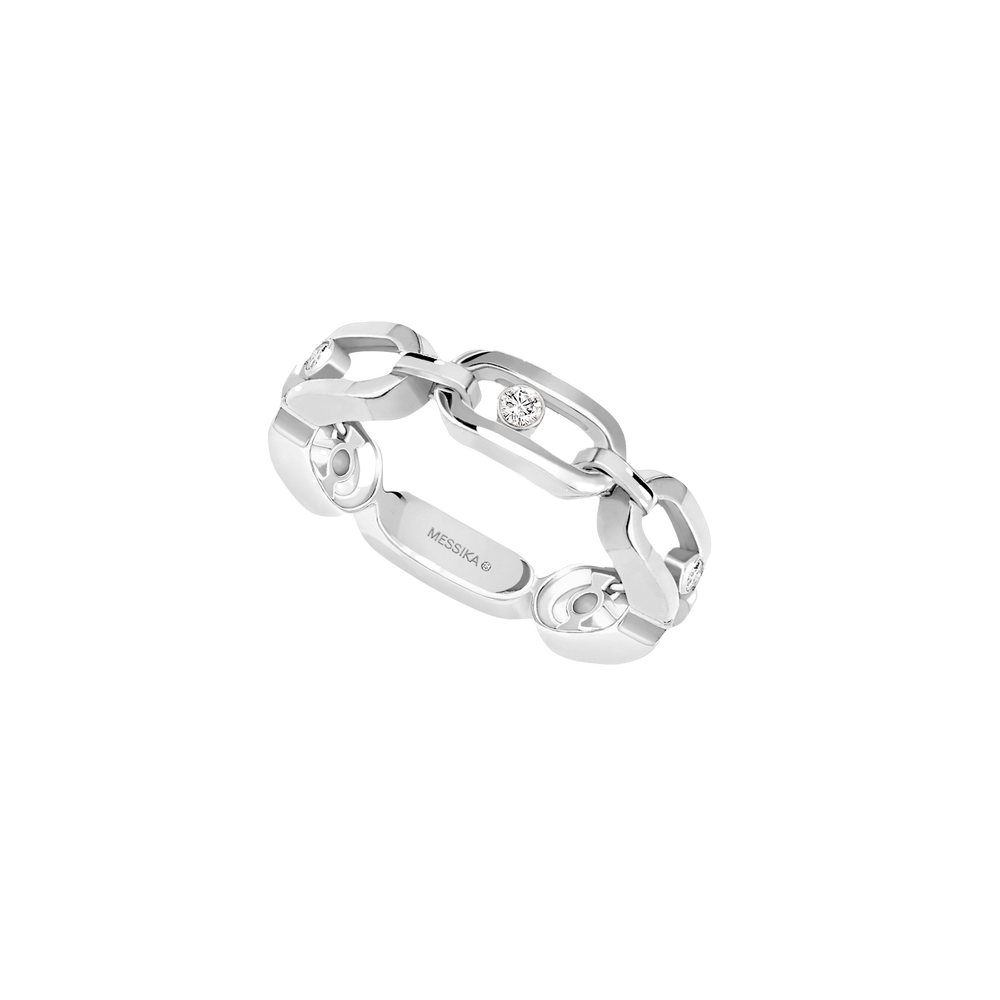 Move Link Multi White Gold Diamond Ring