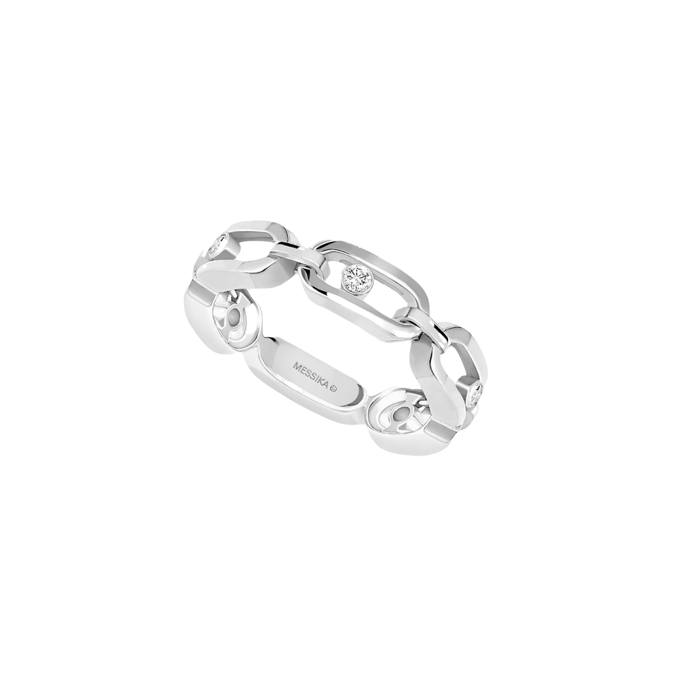 White Gold Diamond Ring Move Link Multi