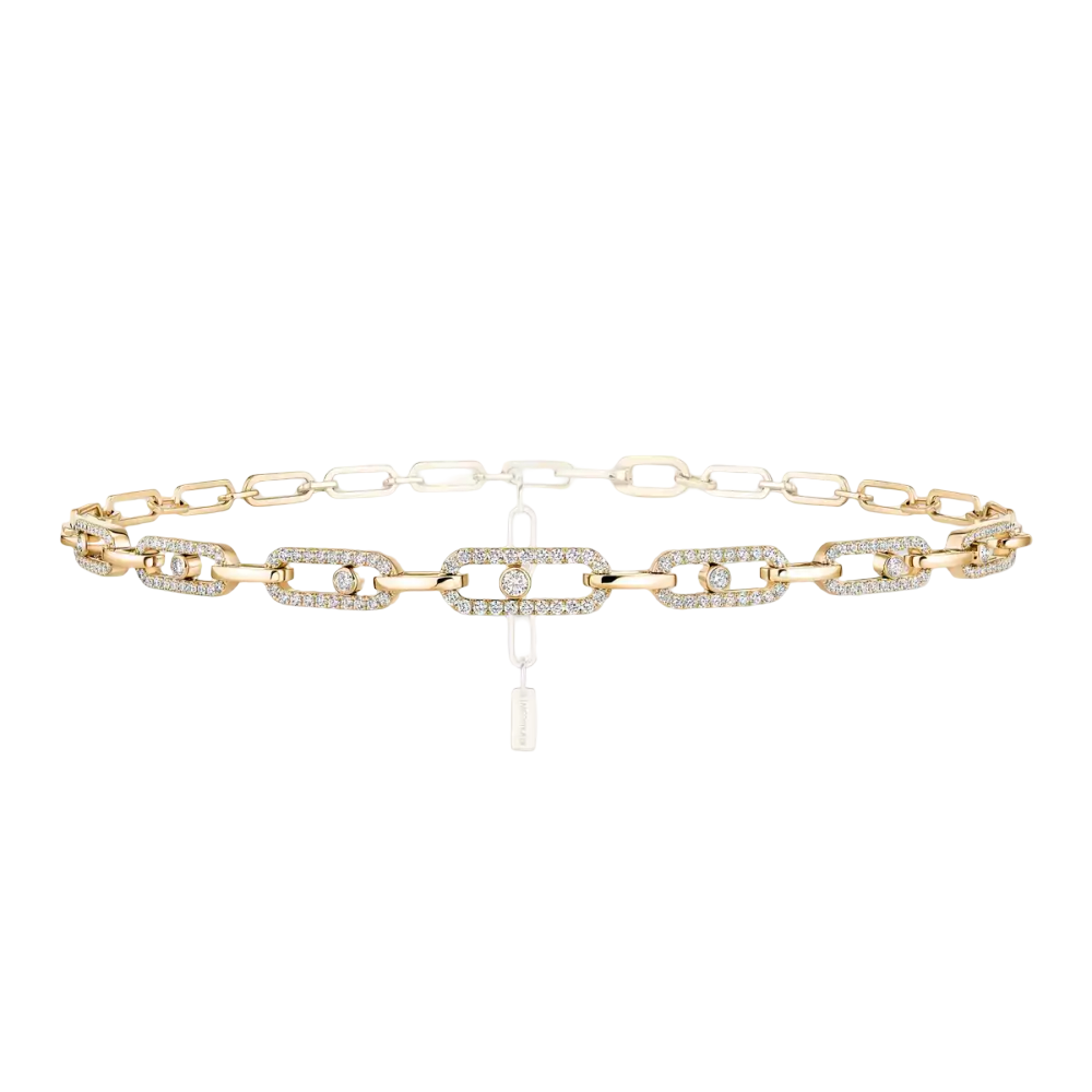 Choker Move Link Multi Collier Diamant Or Jaune