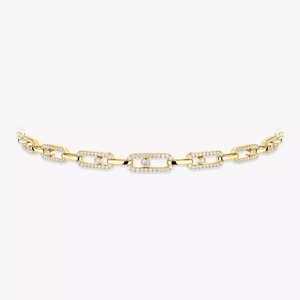 Choker Move Link Multi Collier Diamant Or Jaune