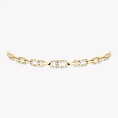 Choker Move Link Multi Collier Diamant Or Jaune