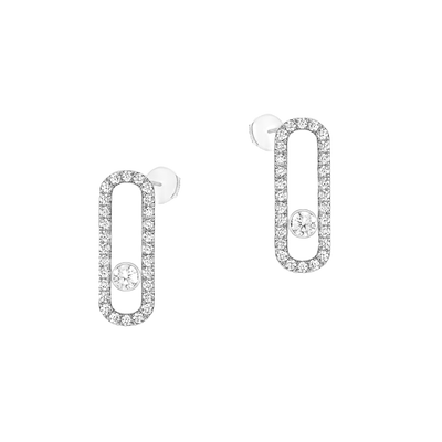 Move Uno Diamond Pavé Earrings White Gold Diamond Earrings