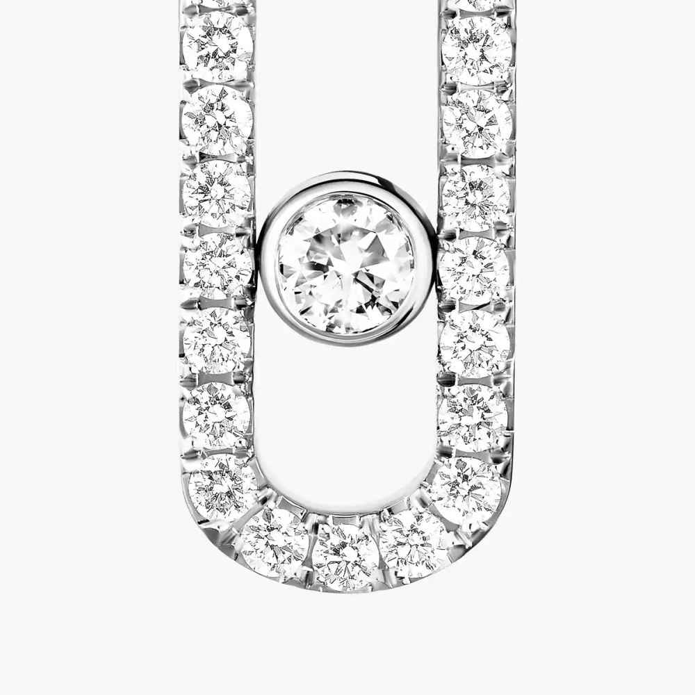 Boucles d'oreilles pavées Move Uno Boucles d'oreilles Diamant Or Blanc