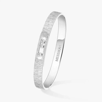 Bangle Move Noa Ciselé Bracelet Diamant Or Blanc