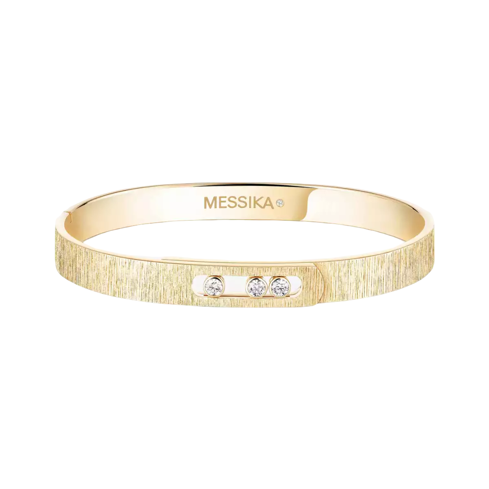Bangle Move Noa Ciselé Bracelet Diamant Or Jaune