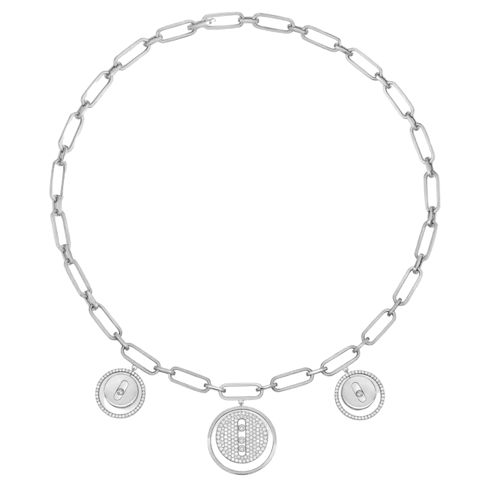 Choker Lucky Move Charms Collier Diamant Or Blanc