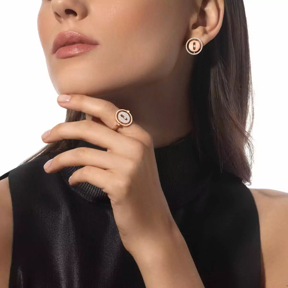 Lucky Move Pavée PM Bague Diamant Or Rose
