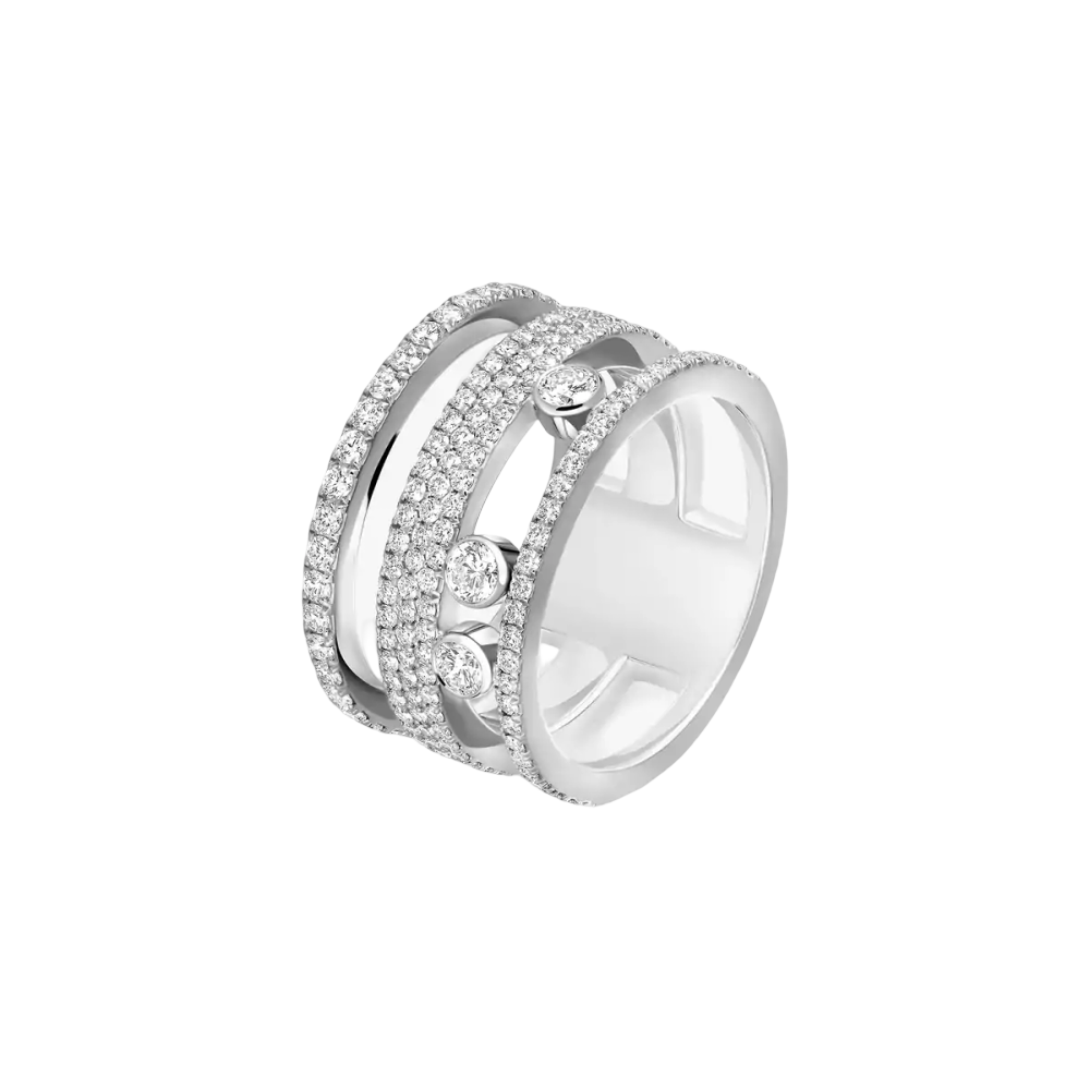 Bague pavée Move Romane GM Bague Diamant Or Blanc