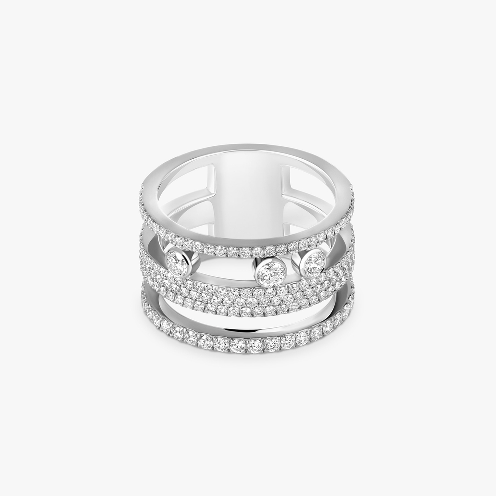 Move Romane GM Pavée Bague Diamant Or Blanc