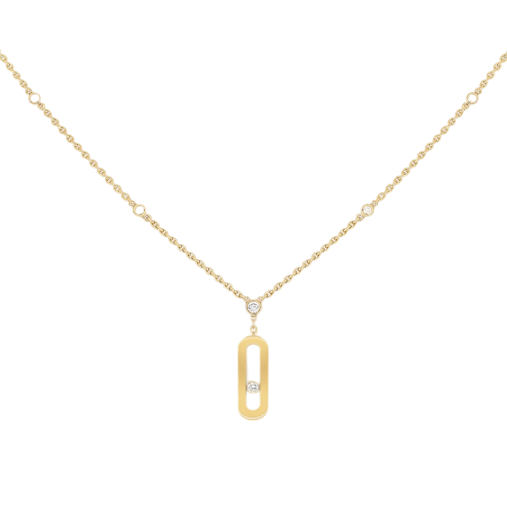 Move Uno Long Necklace Yellow Gold Diamond Necklace