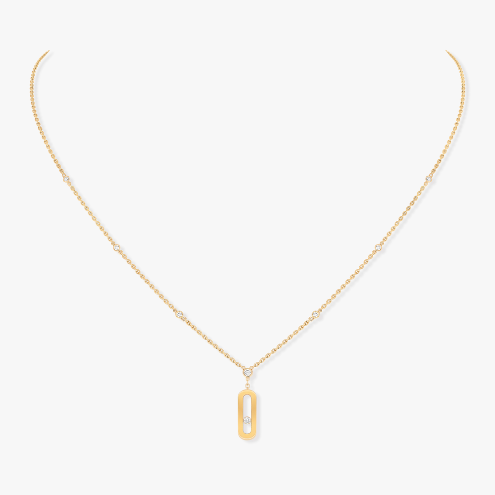 Move Uno Long Necklace Yellow Gold Diamond Necklace