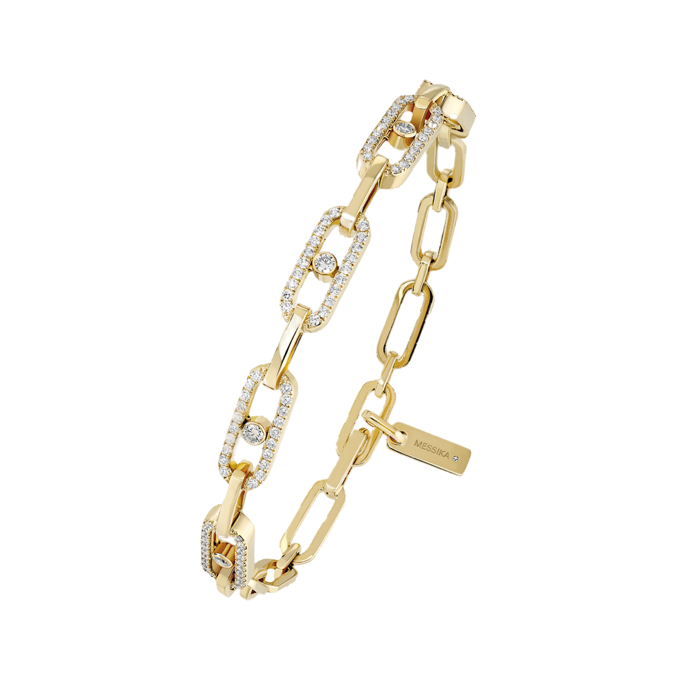 Move Link Multi Yellow Gold Diamond Bracelet