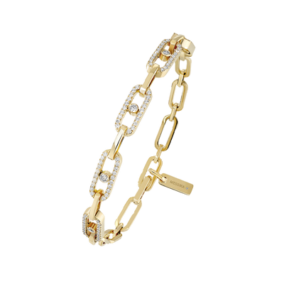 Move Link Multi Yellow Gold Diamond Bracelet
