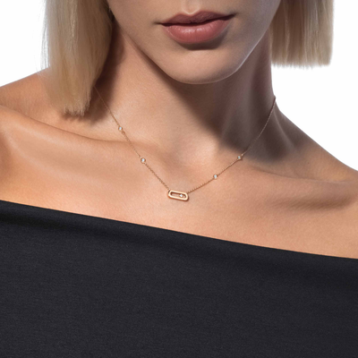 Gold Move Uno Pink Gold Diamond Necklace