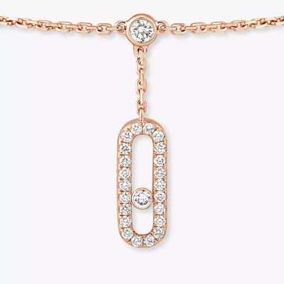 Move Uno Ankle Bracelet Pavé Pink Gold Diamond Bracelet