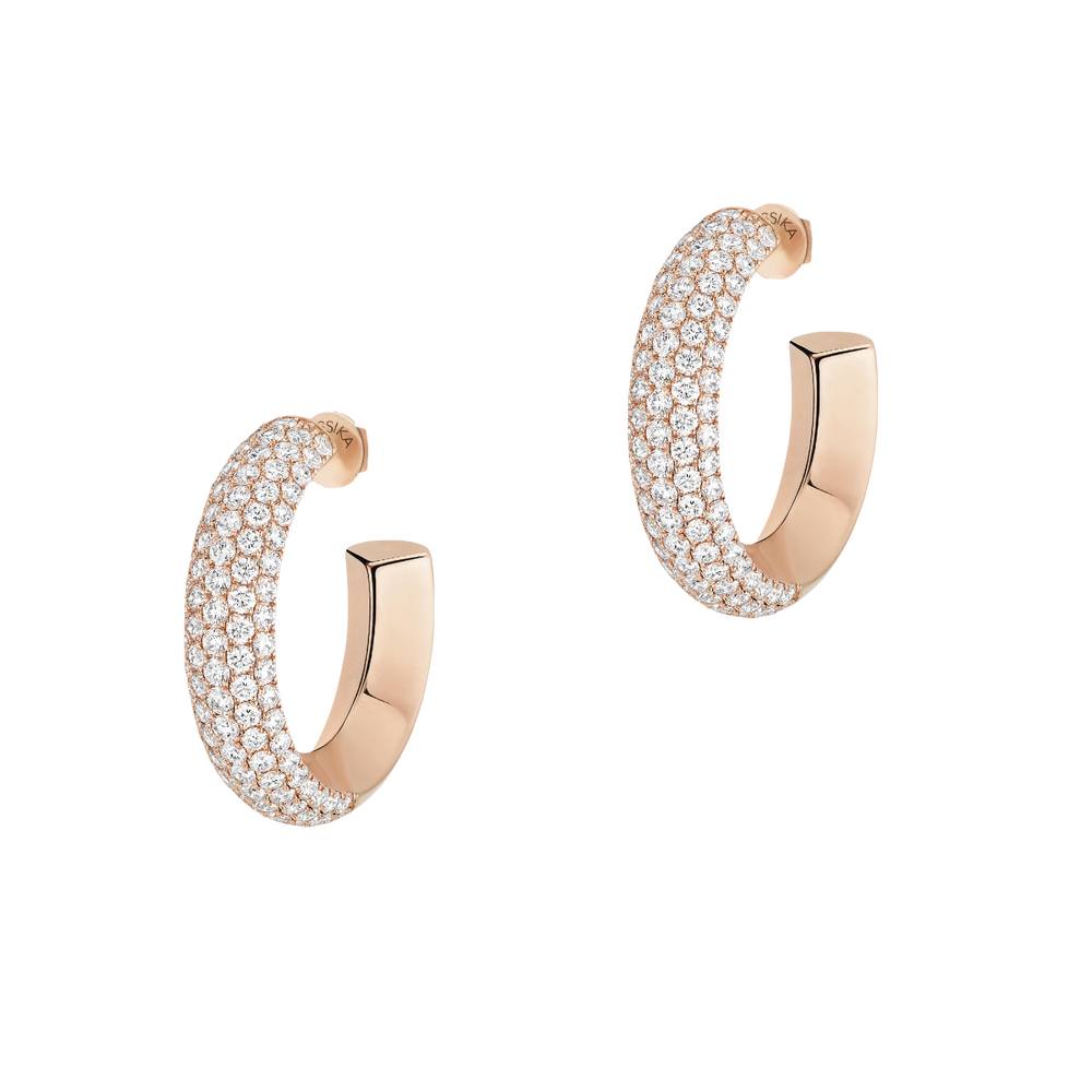 Divine Enigma SM hoop earrings Pink Gold Diamond Earrings