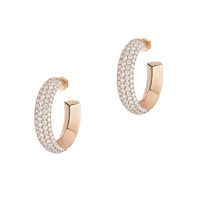 Divine Enigma SM hoop earrings Pink Gold Diamond Earrings