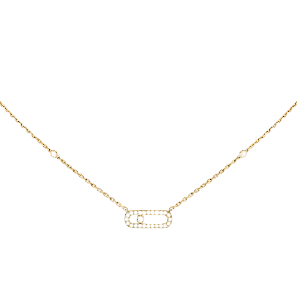 Move Uno Pavé Yellow Gold Diamond Necklace