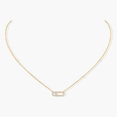 Move Uno Pavé Yellow Gold Diamond Necklace