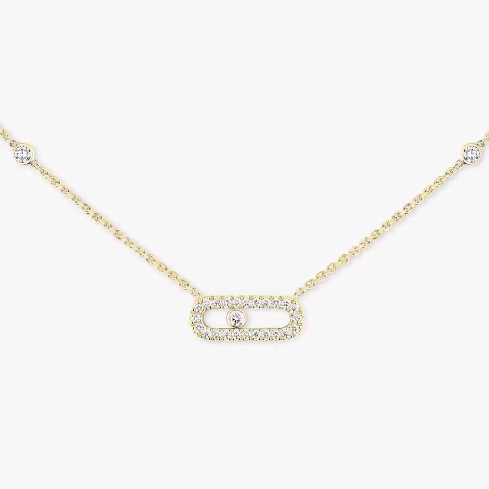 Move Uno Pavé Collier Diamant Or Jaune