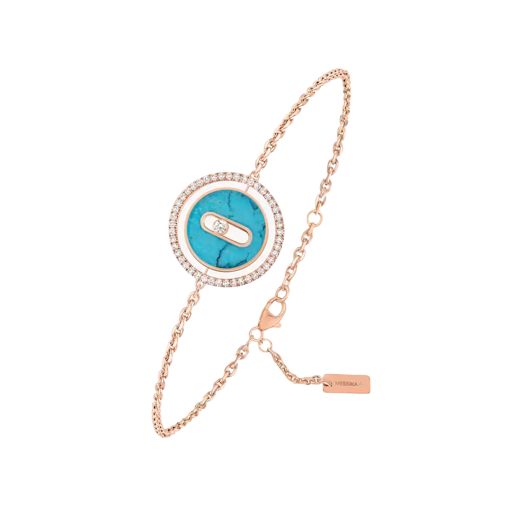 Bracelet turquoise Lucky Move PM Bracelet Diamant Or Rose