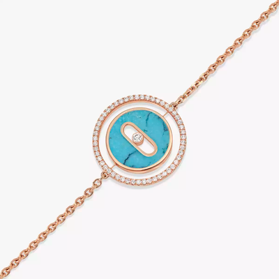 Bracelet Lucky Move PM Turquoise Bracelet Diamant Or Rose
