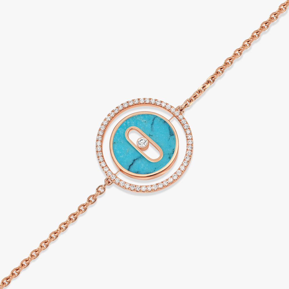 Lucky Move SM Turquoise Pink Gold Diamond Bracelet